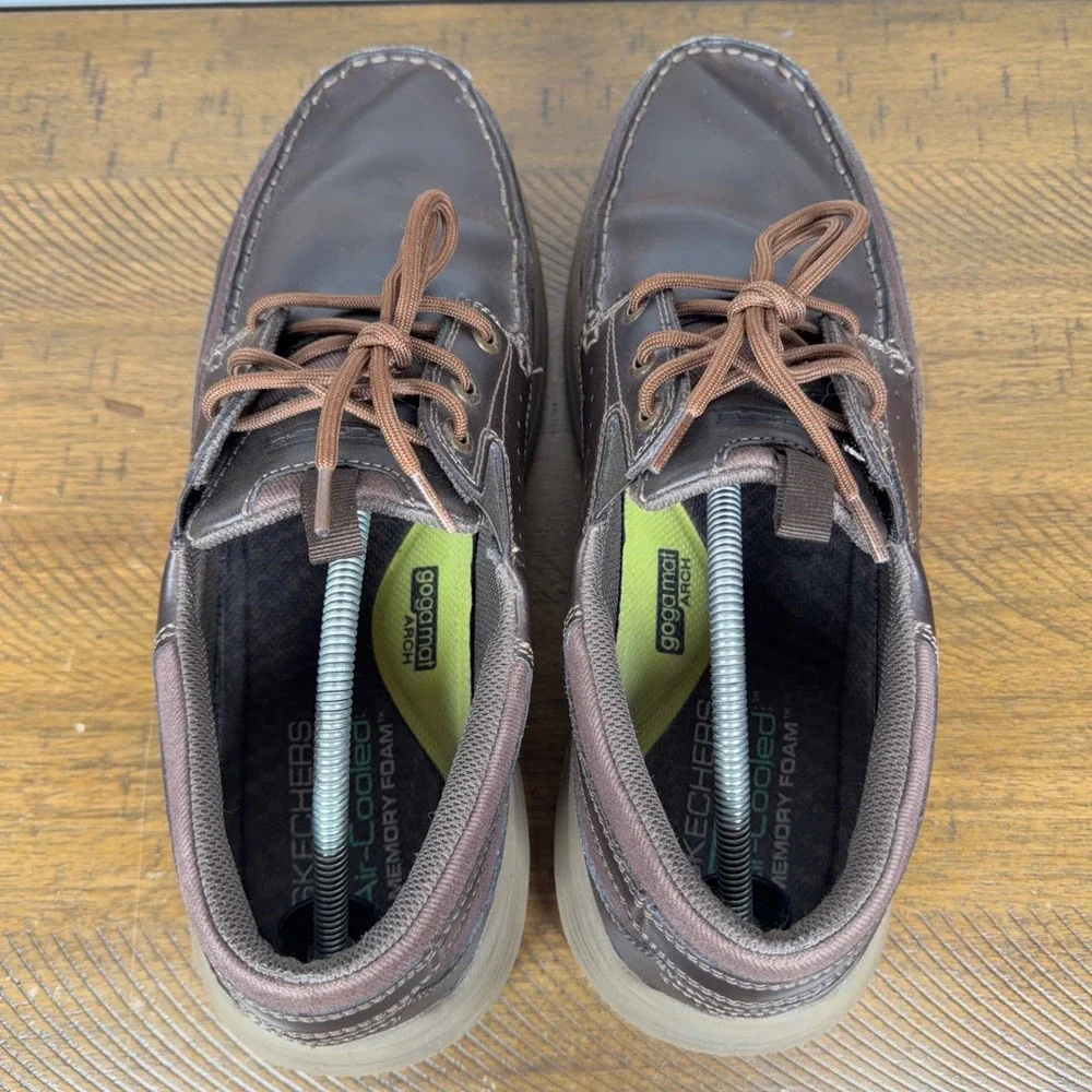 Skechers Shoes Mens 13 Brown‎ Relaxed Fit Air Cooled Memory Foam Expended Menson